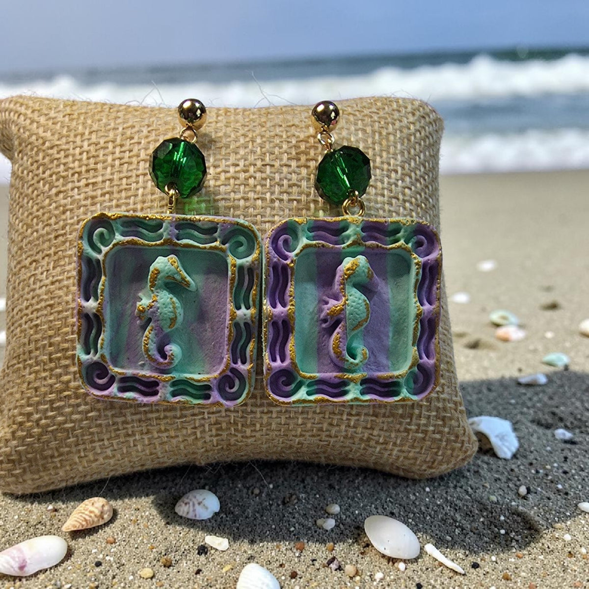 Seahorse & Star in mint and purple