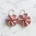 Pink Large Flower Earrings